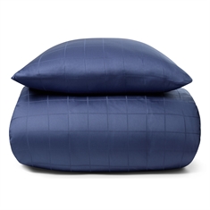 Sengetøj - Blødt, jacquardvævet bomuldssatin - Check blå - By Night sengesæt